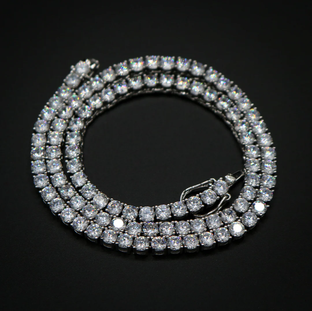 4mm Tennis Chain - White Gold - Image 5